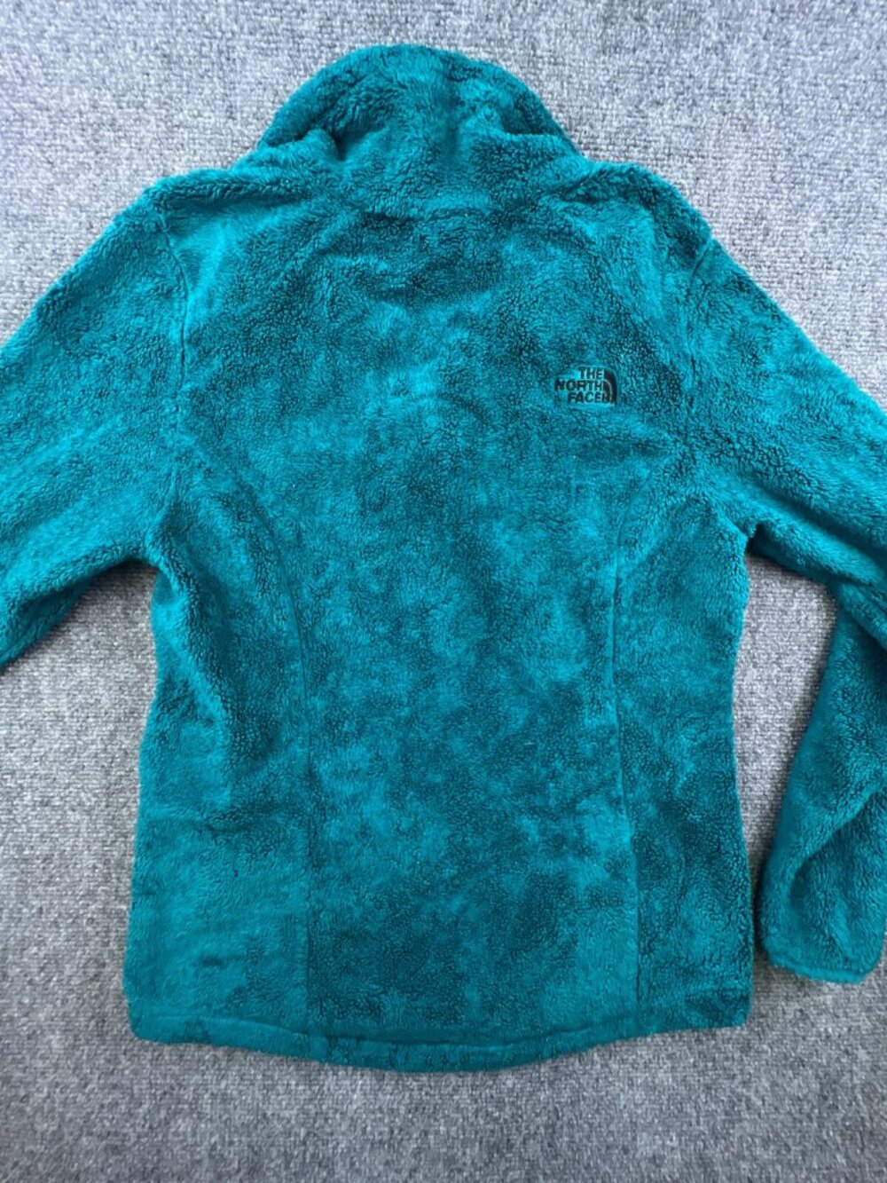 The North Face Blue Fleece Jacket Woman Small Full Zip Logo Zip Pockets FUZZY - Picture 12 of 12
